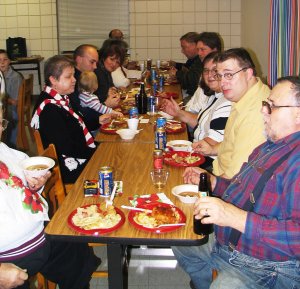 Parishoners enjoying food
